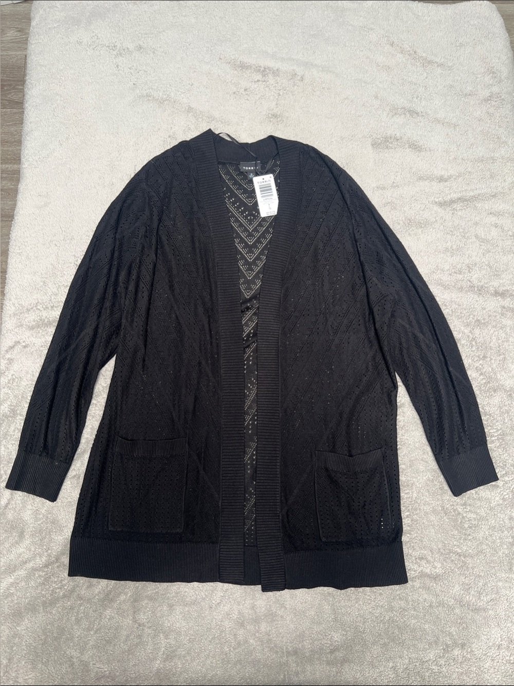 Torrid Black Open-Front Women's Knit Cardigan Sweater